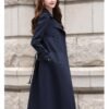 Silky Draping Effect Women's Clothing Overknee Coat