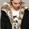 High-end Rabbit Fur Eiderdown Outerwear Mid-length Padded Coat Women