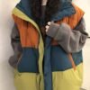 Loose Plus Size Down Vest Women's Color Matching Winter New