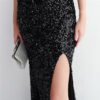 Velvet Bottom Sequin Party Sequined Dress Long