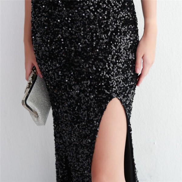 Velvet Bottom Sequin Party Sequined Dress Long